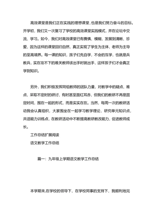 语文教学的工作总结.docx