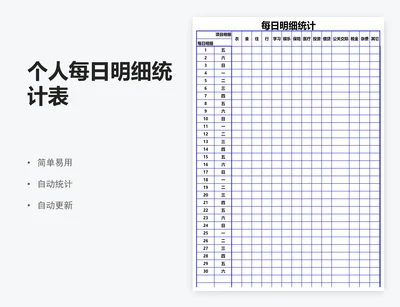 个人每日明细统计表