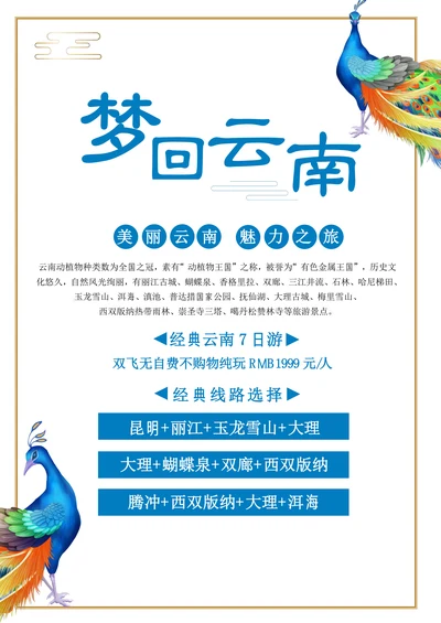 梦回云南旅游宣传海报
