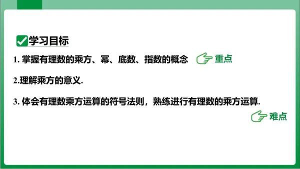 1.5.1 乘方 第1课时 有理数的乘方  课件(共22张PPT)【2023秋人教七上数学高效实用备