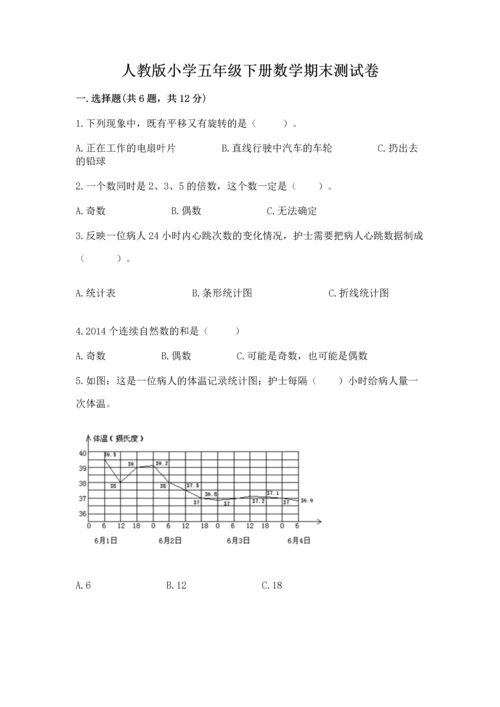 人教版小学五年级下册数学期末测试卷各版本.docx