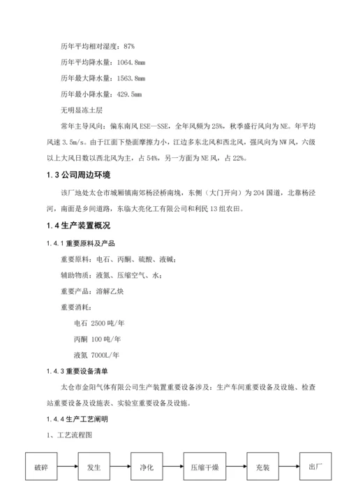 太仓市金阳气体有限公司乙炔站安全评价综合报告.docx