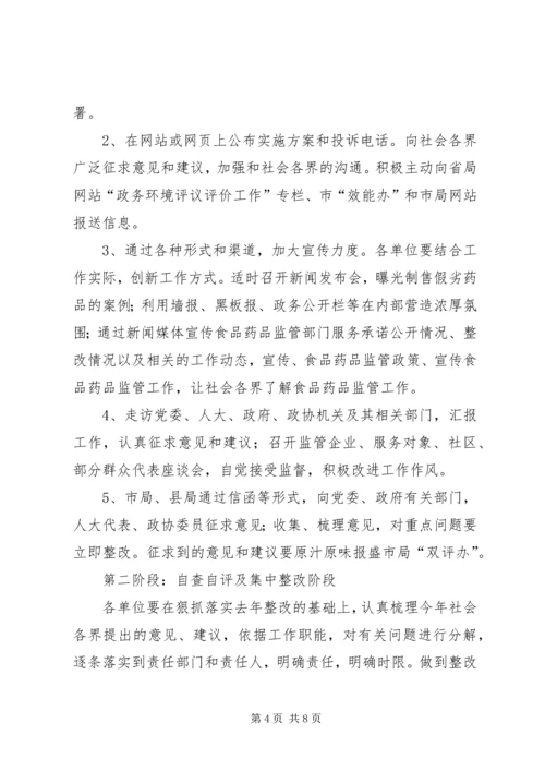 药监系统开展政务环境评议评价工作实施方案 (7).docx