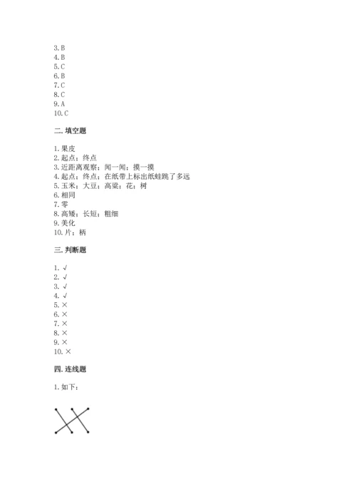 教科版一年级上册科学期末测试卷精品【名师系列】.docx