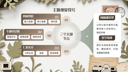棕色复古风七夕主题婚礼策划PPT模板
