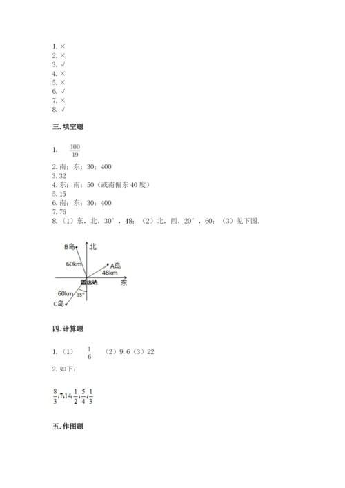 人教版六年级上册数学期中考试试卷附答案【培优a卷】.docx