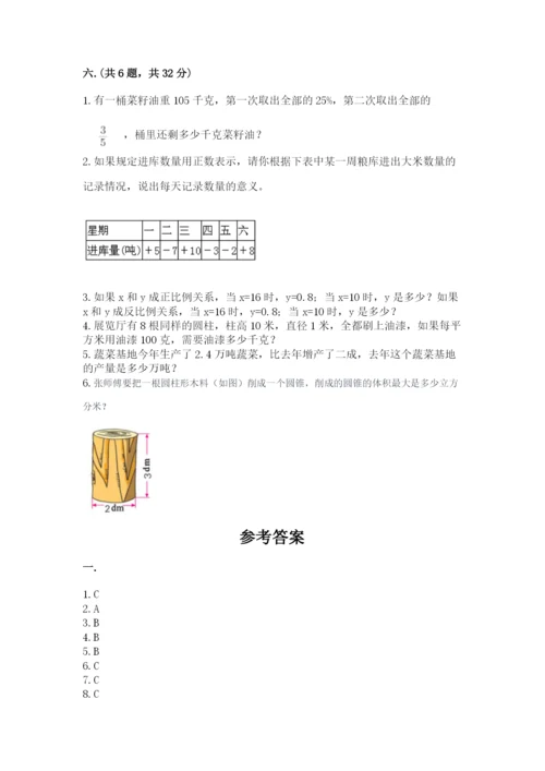 小升初数学综合模拟试卷附参考答案【突破训练】.docx