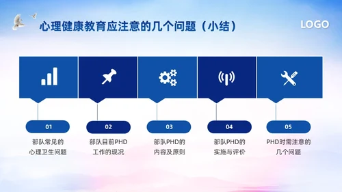 蓝色简约部队心理健康教育PPT模板宣传PPT动态PPT