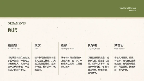 绿色新中式端午节介绍PPT模板