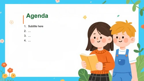 手绘卡通插画风小学生我的暑假生活暑假记录主题模板