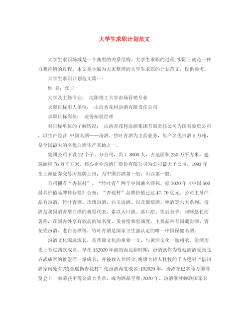 精编之大学生求职计划范文2.docx