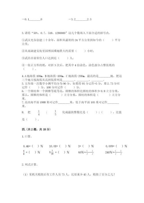 人教版数学小升初模拟试卷精品【易错题】.docx