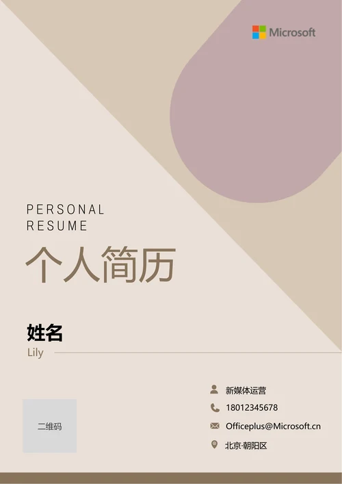 棕色复古通用个人简历