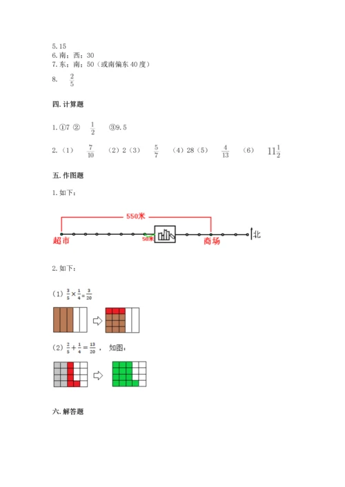 人教版六年级上册数学 期中测试卷及答案（新）.docx