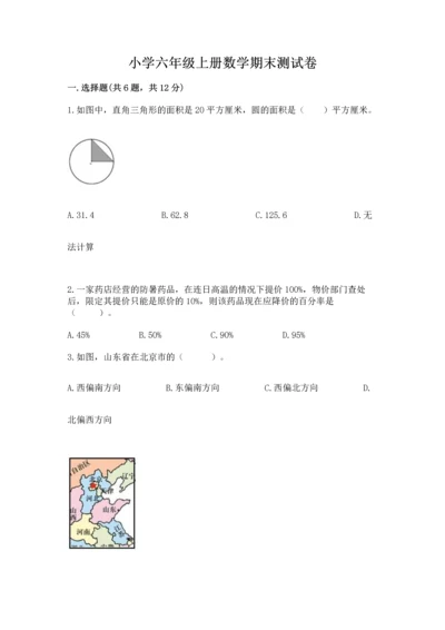 小学六年级上册数学期末测试卷【精练】.docx