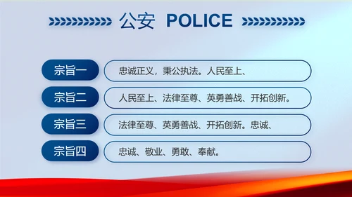 蓝色警察公安机关年终工作总结PPT动态模板