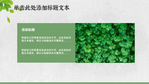 文艺小清新绿叶通用PPT模板