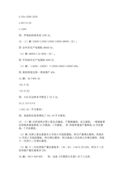 六年级小升初数学应用题50道精品【易错题】.docx
