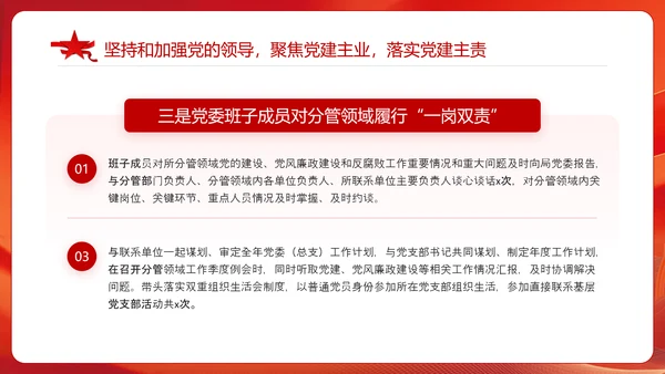 领导班子一岗双责履职情况工作报告PPT