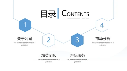 欧美简约风蓝色企业宣传公司简介PPT模板