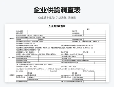 企业供货调查表