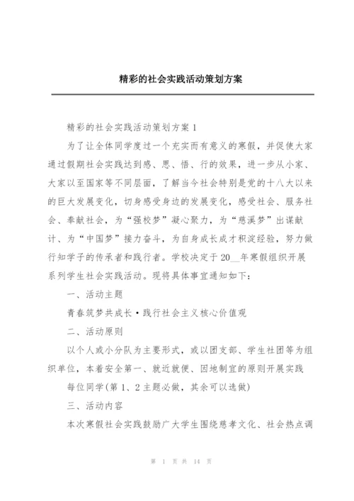 精彩的社会实践活动策划方案.docx