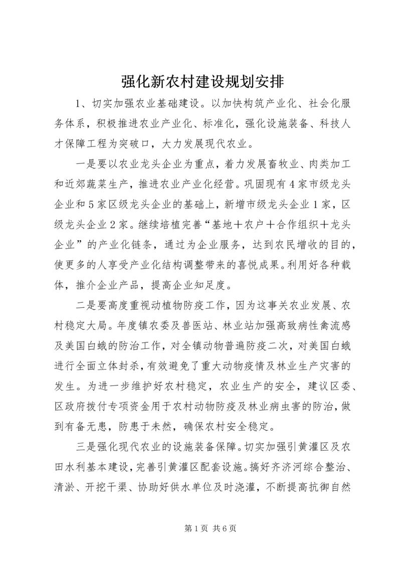 强化新农村建设规划安排.docx