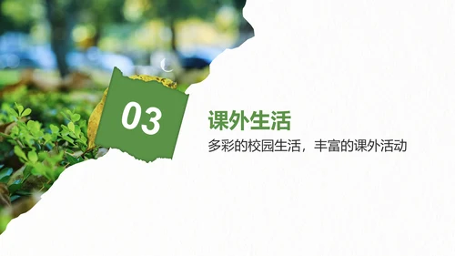 绿色剪纸风我的大学生活与成长故事PPT模板