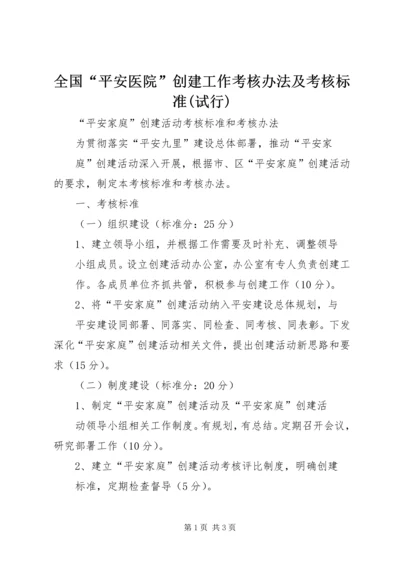 全国“平安医院”创建工作考核办法及考核标准(试行) (2).docx