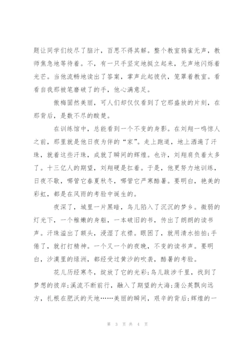 最美丽的瞬间六年级作文5篇.docx