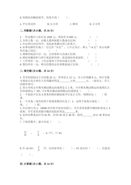 北京版六年级下册数学期末测试卷精品（预热题）.docx