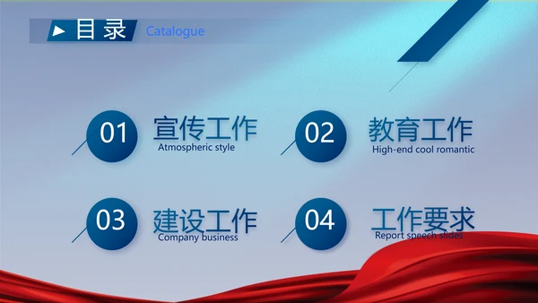 蓝色大气党建廉政述职报告动态PPT