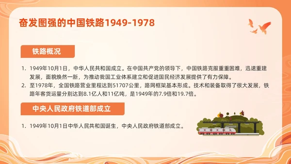 橙色国潮科学发展的中国铁路PPT模板宣传PPT动态PPT
