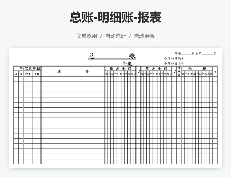 总账-明细账-报表