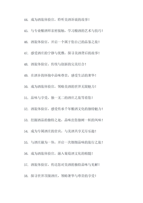 酒旅体验官广告语大全