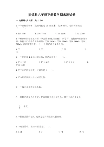 固镇县六年级下册数学期末测试卷（黄金题型）.docx
