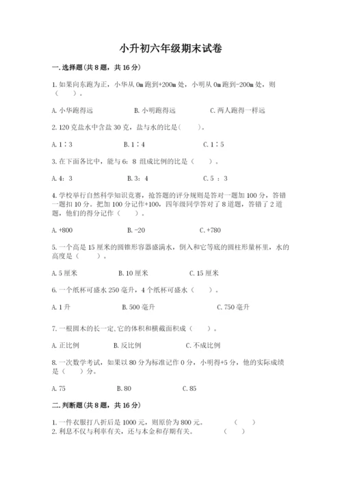 小升初六年级期末试卷精品【名师系列】.docx