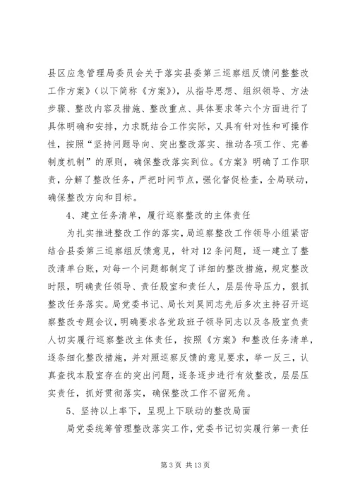 县应急管理局委员会关于巡察反馈意见整改情况的报告.docx