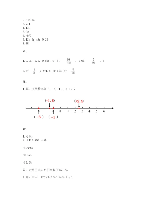 苏教版六年级数学下学期期末测试题附答案（典型题）.docx