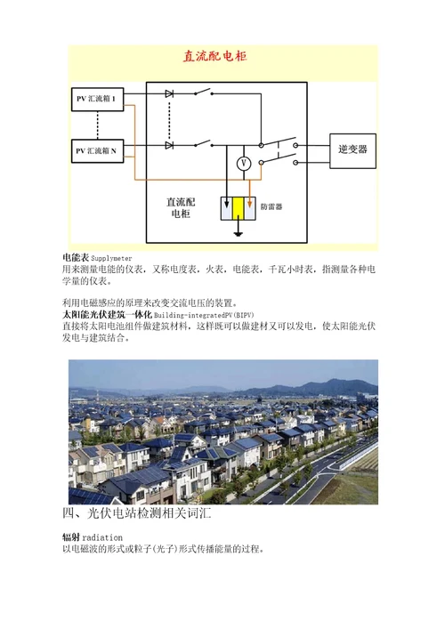 光伏系统中英文对照