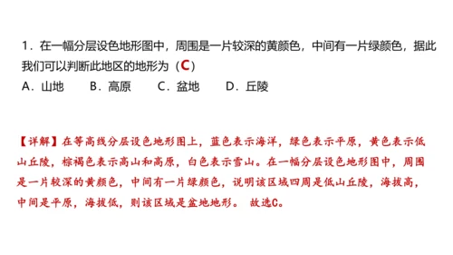 第一章 地球和地图（第3课时地图的阅读、地形图的判读）-2023-2024学年七年级地理上学期期中考