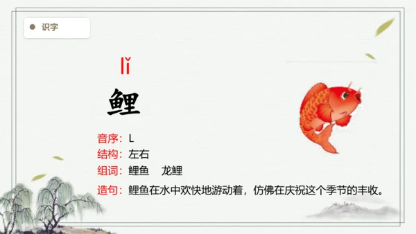 【2024秋季学期教材】语文三上  语文园地六  生字识记课件
