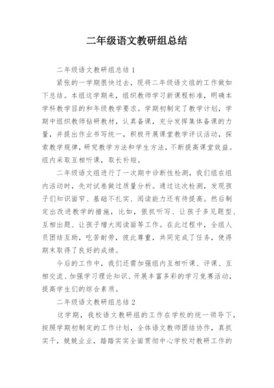 二年级语文教研组总结.docx