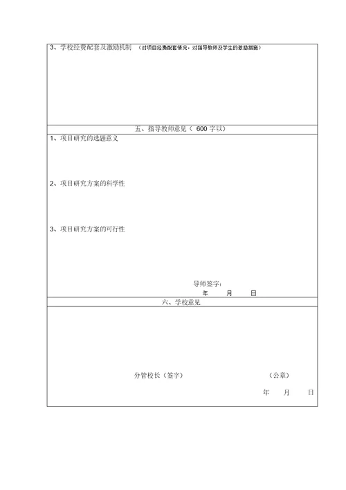 创新项目申报书格式