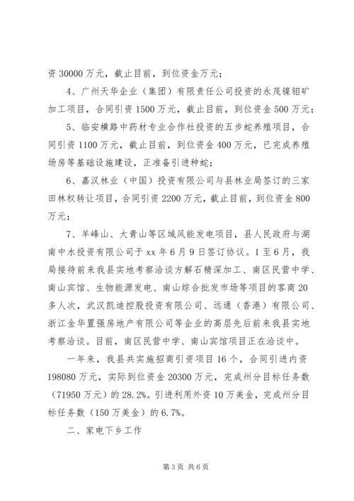 商务部工作目标完成情况年终汇报.docx