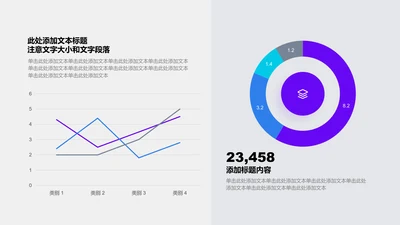 图表页-蓝紫色简约风2项折线图环形图