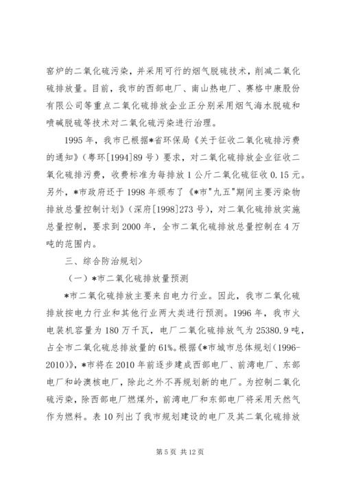 市酸雨污染综合防治计划.docx