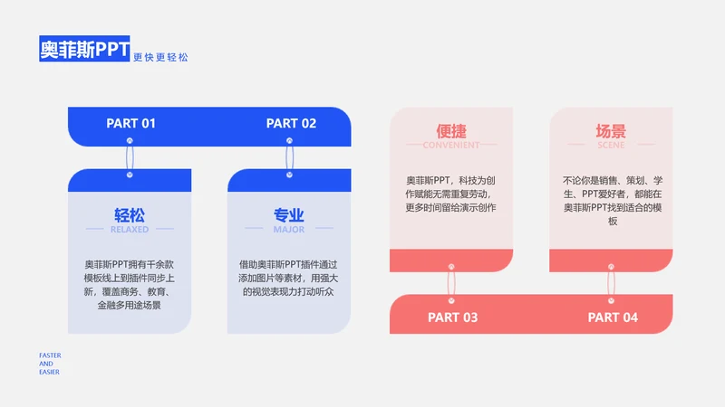 简约通用对比关系4项PPT单页