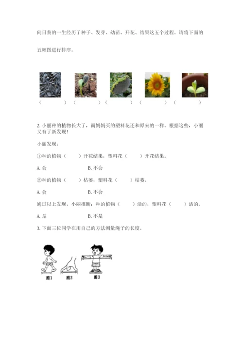 教科版一年级上册科学期末测试卷重点.docx