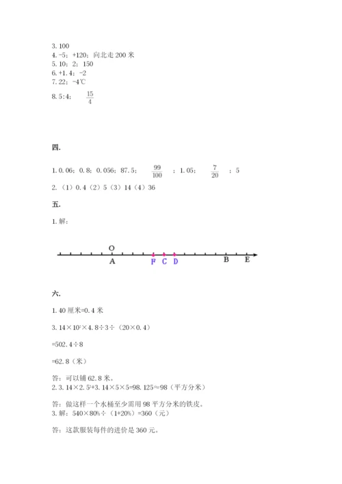 小学数学六年级下册竞赛试题精品（基础题）.docx